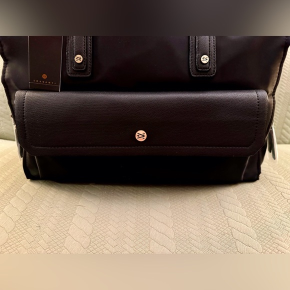 Travanti Work Tote Bag Black w/Red Lining NWT - Picture 2 of 16